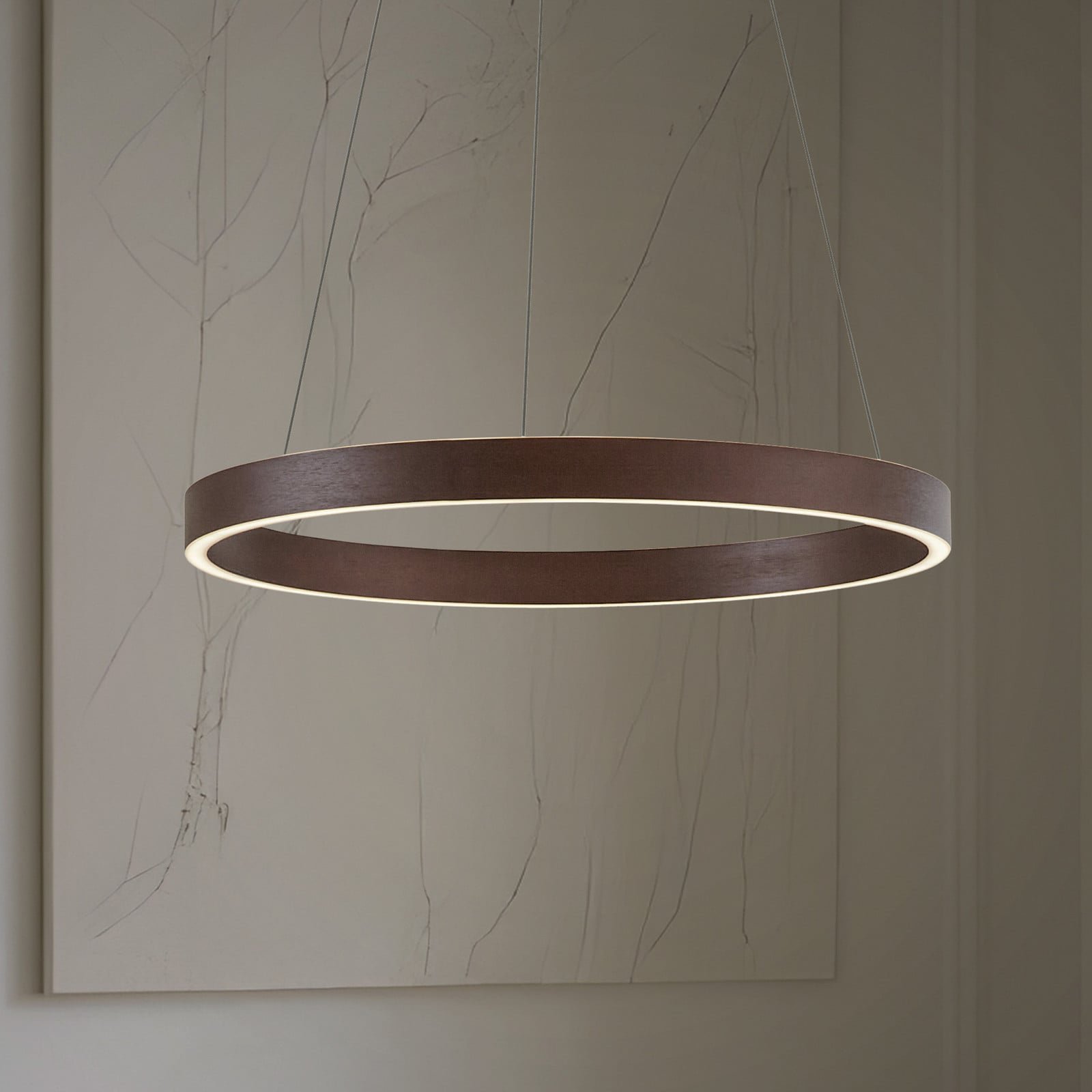 Yonam LED-riippuvalaisin Ø 60 cm 1-lamppuinen ruskea CCT