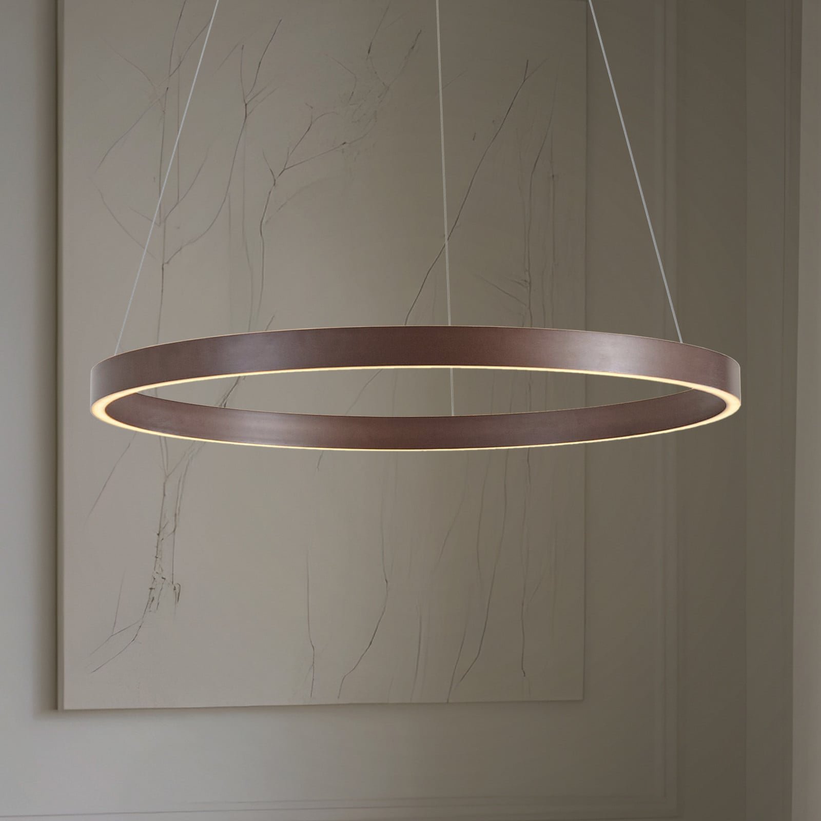 Yonam LED-riippuvalaisin Ø 80 cm 1-lamppuinen ruskea CCT