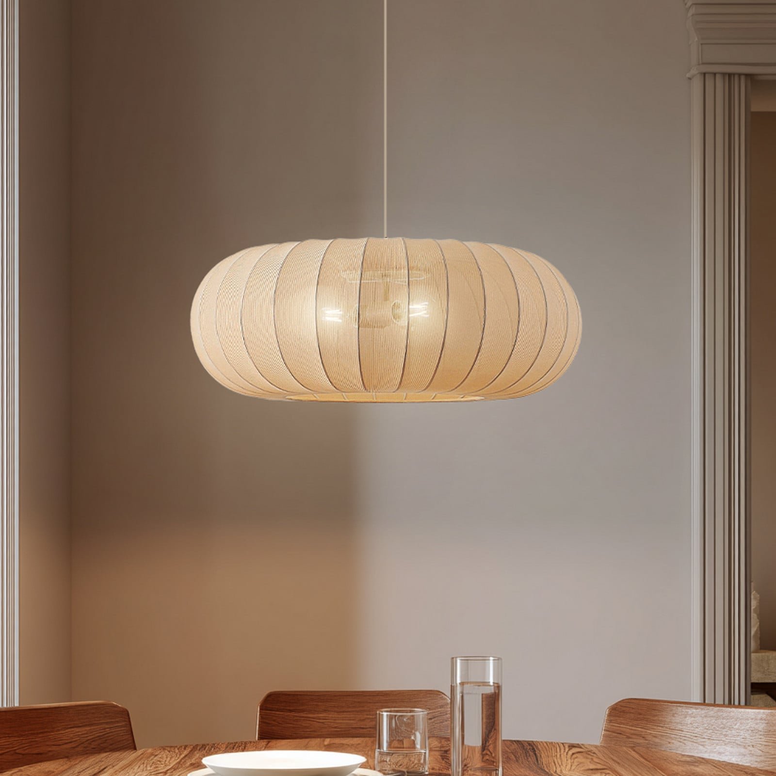 Helin-riippuvalaisin Ø 70 cm tekstiili beige 3 x E27