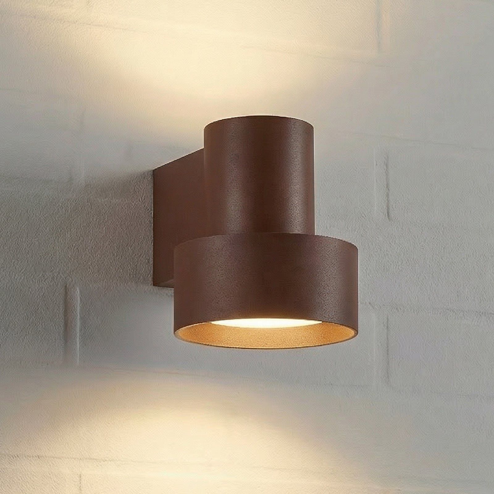 Elune LED-ulkoseinälamppu ruskea IP44 ylös/alas