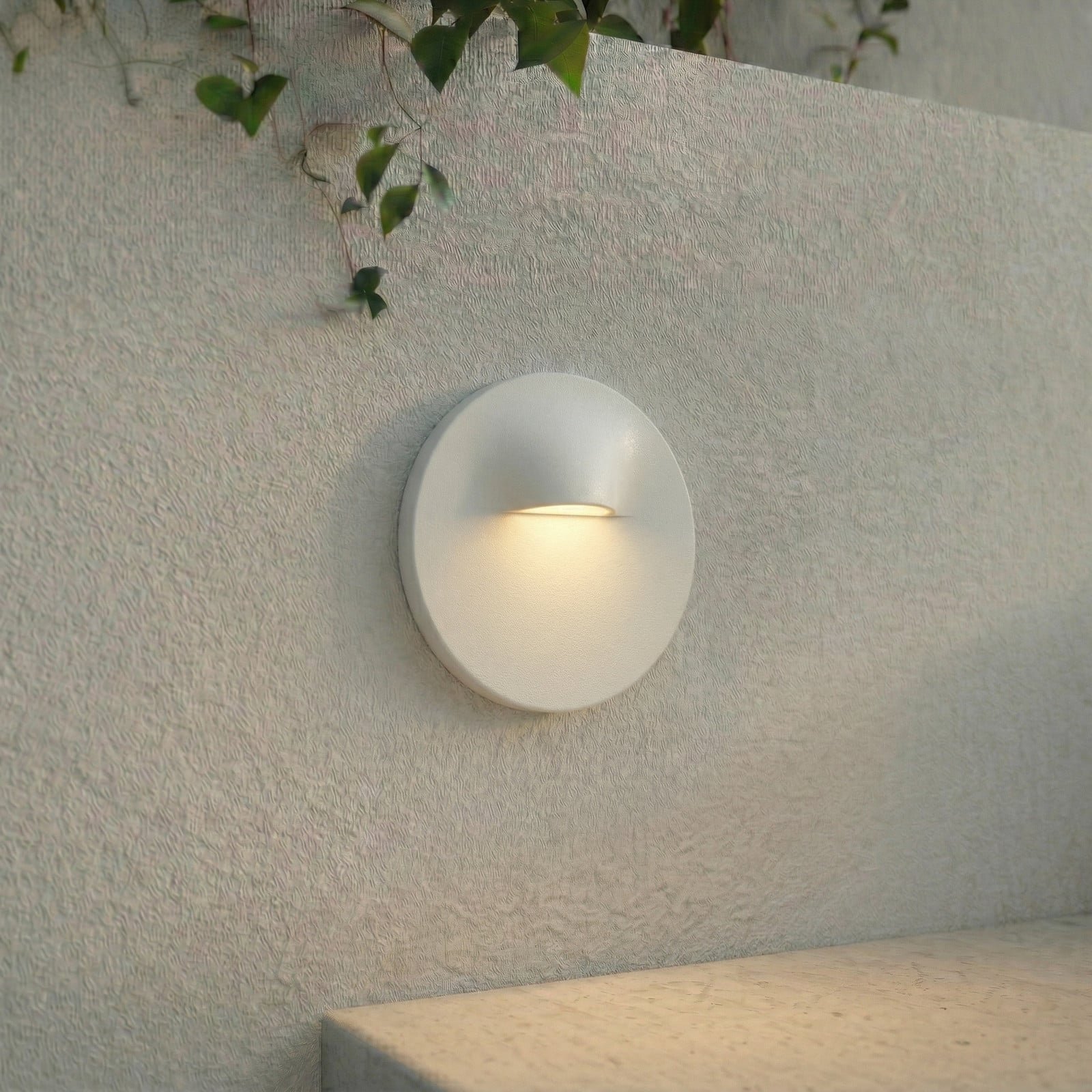 Alune LED-seinäuppovalaisin pyöreä valkoinen IP65 Ø 8 cm