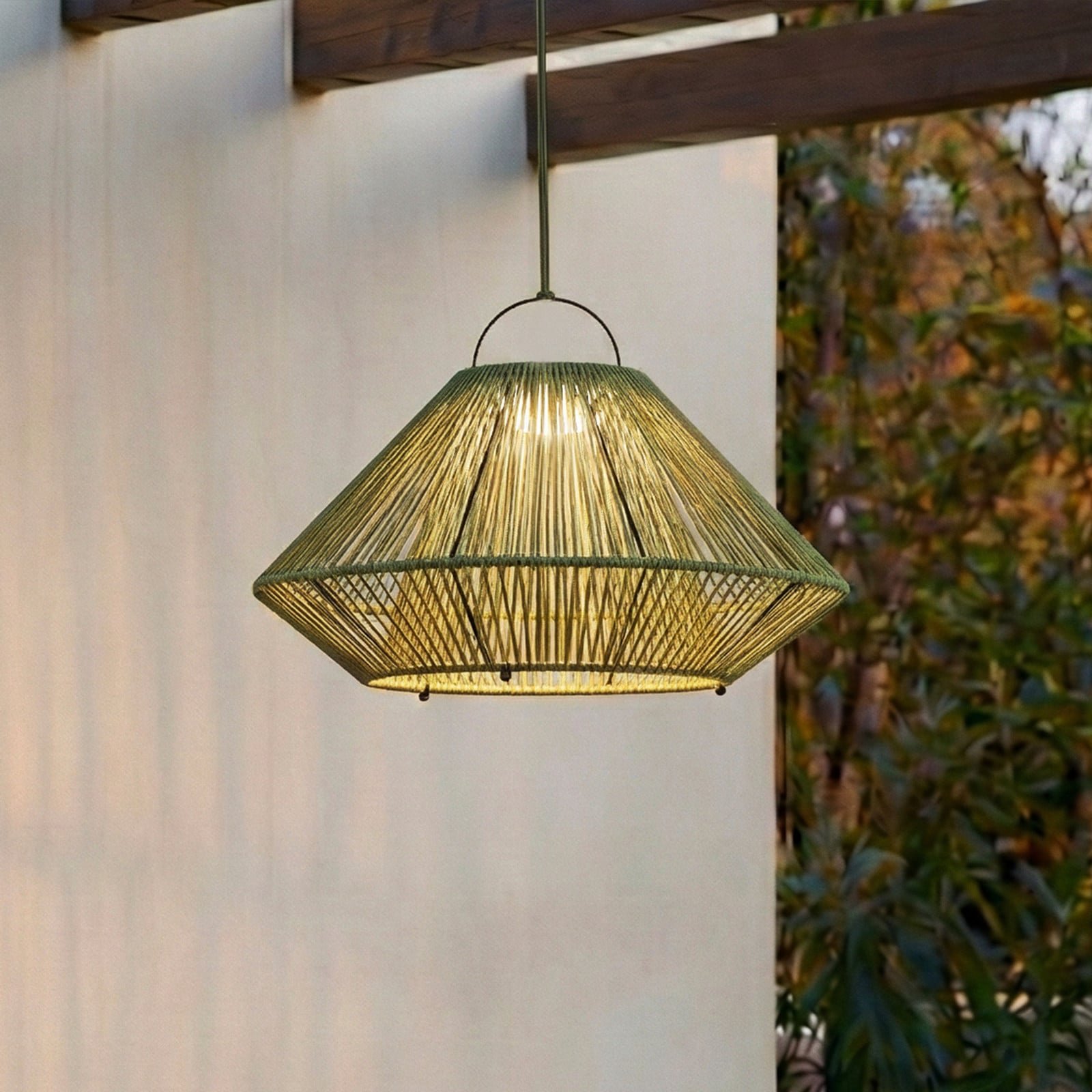 Austas LED-aurinkokäyttöinen riippuvalaisin Ø 50 cm vihreä USB IP54