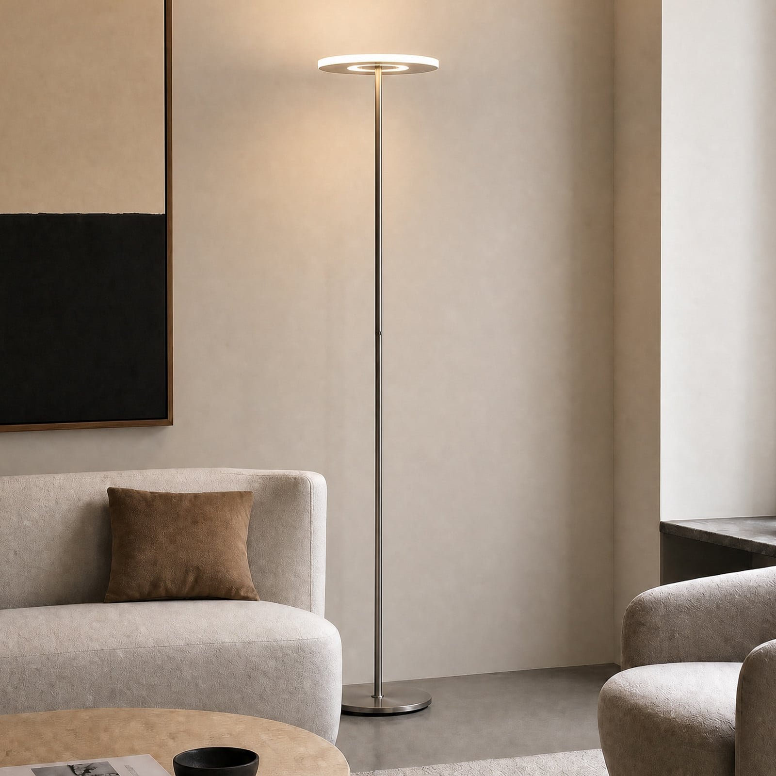 Raymond LED-lattiavalaisin 180 cm titaaninvärinen metalli CCT – Lucande