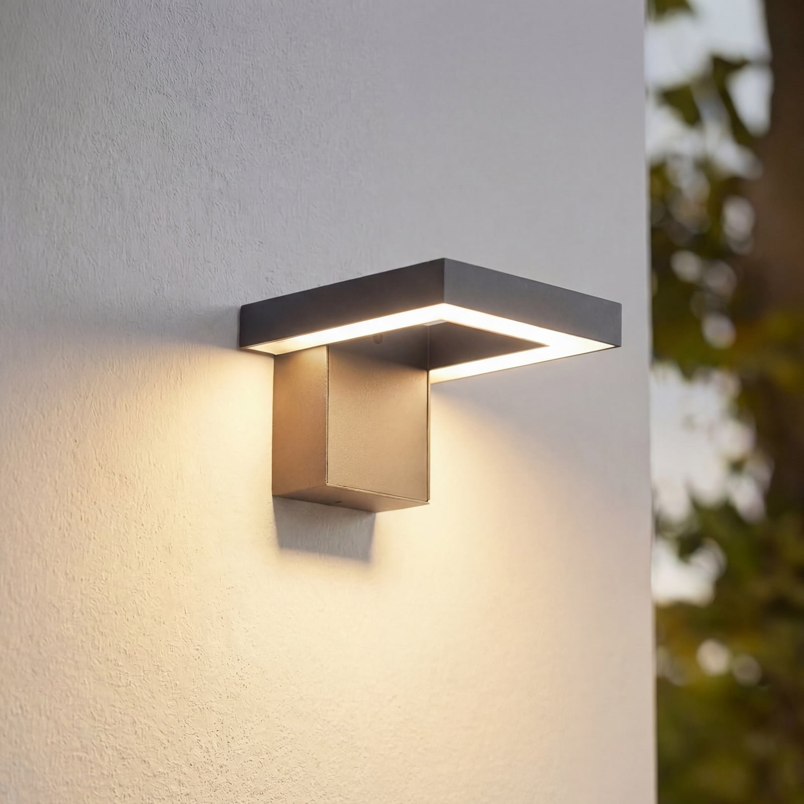 Orbin LED-ulkoseinävalaisin CCT IP54 harmaa kallistettava
