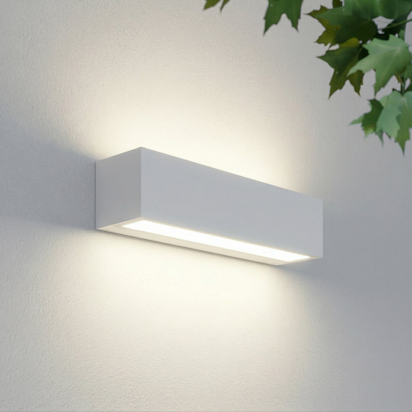 Lengo LED-ulkoseinälamppu 25 cm valkoinen ylös/alas 3000 K Lucande