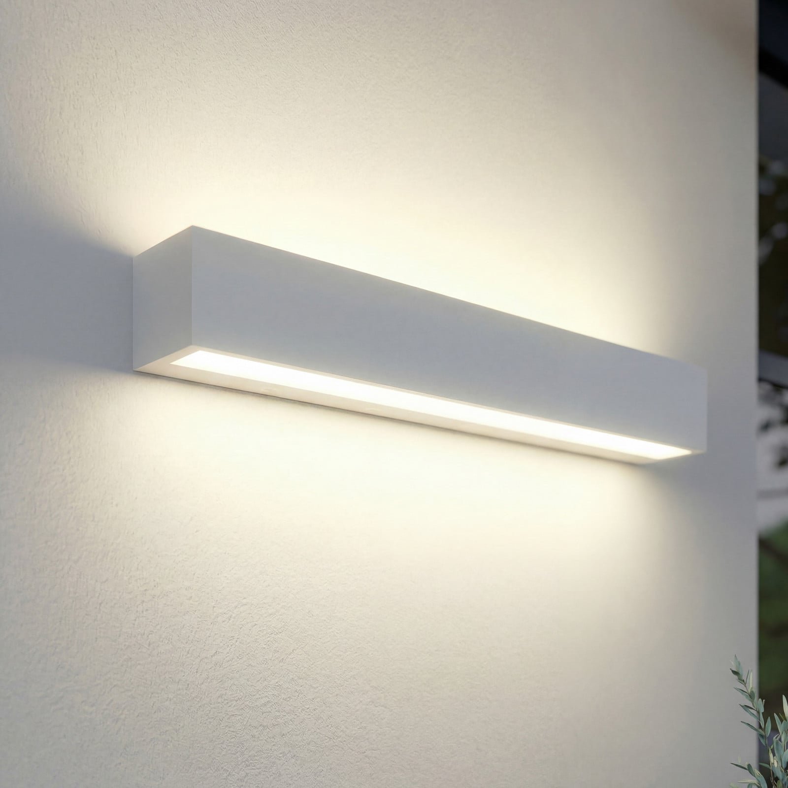 Lengo LED-ulkoseinälamppu 50 cm valkoinen ylös/alas 3000 K Lucande