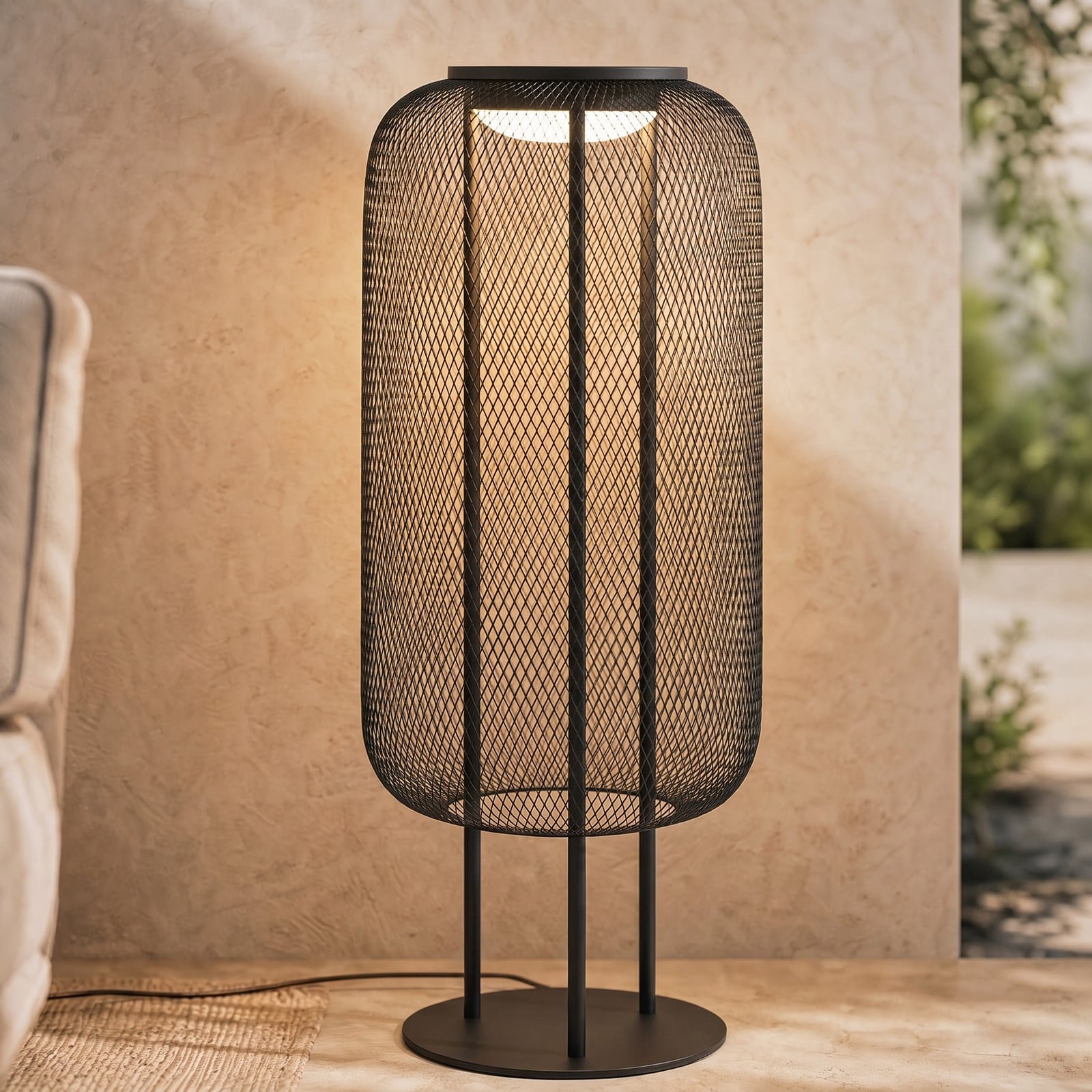 Korvyn LED-lattiavalaisin musta korkeus 80 cm IP44