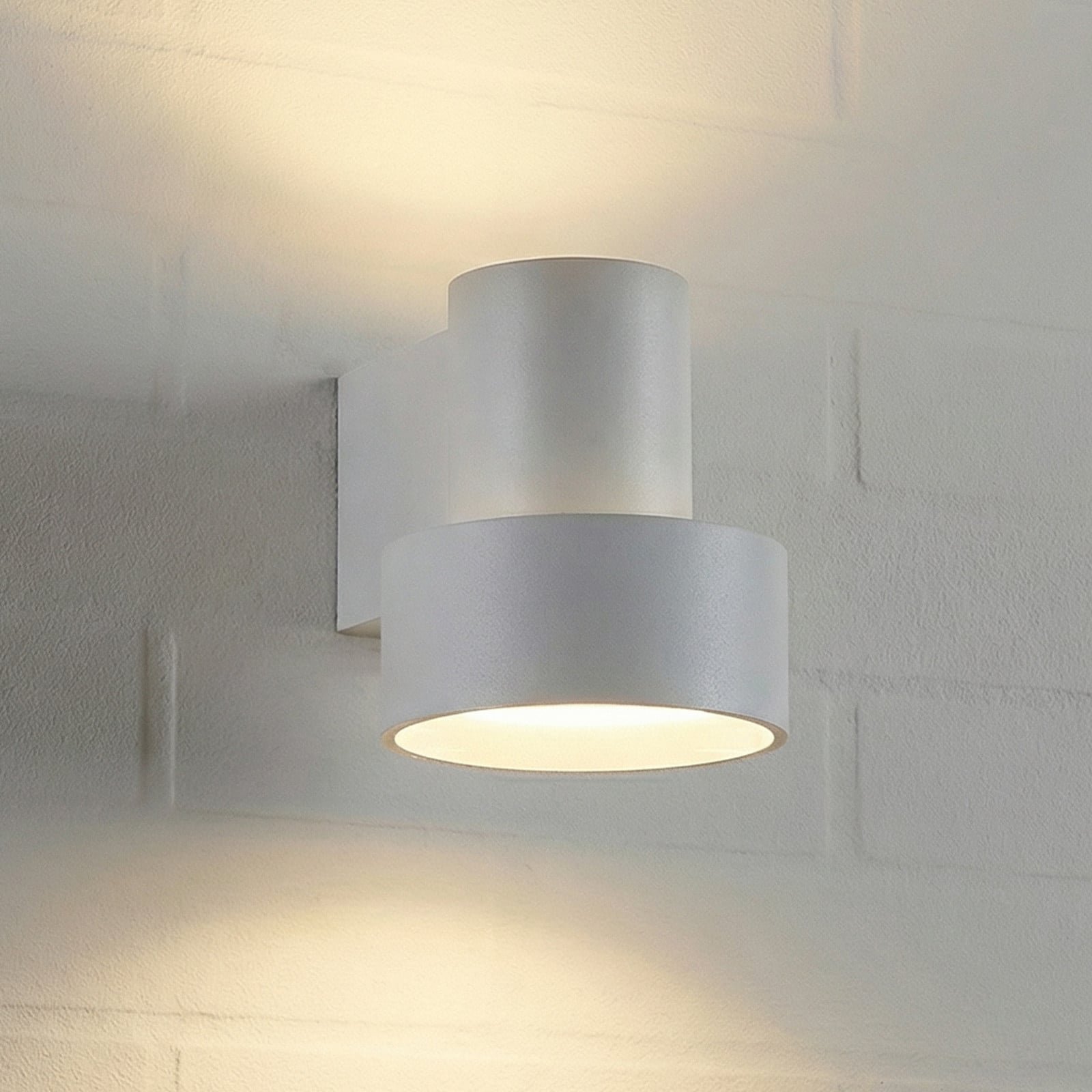 Elune LED-ulkoseinälamppu vaaleanharmaa IP44 ylös/alas
