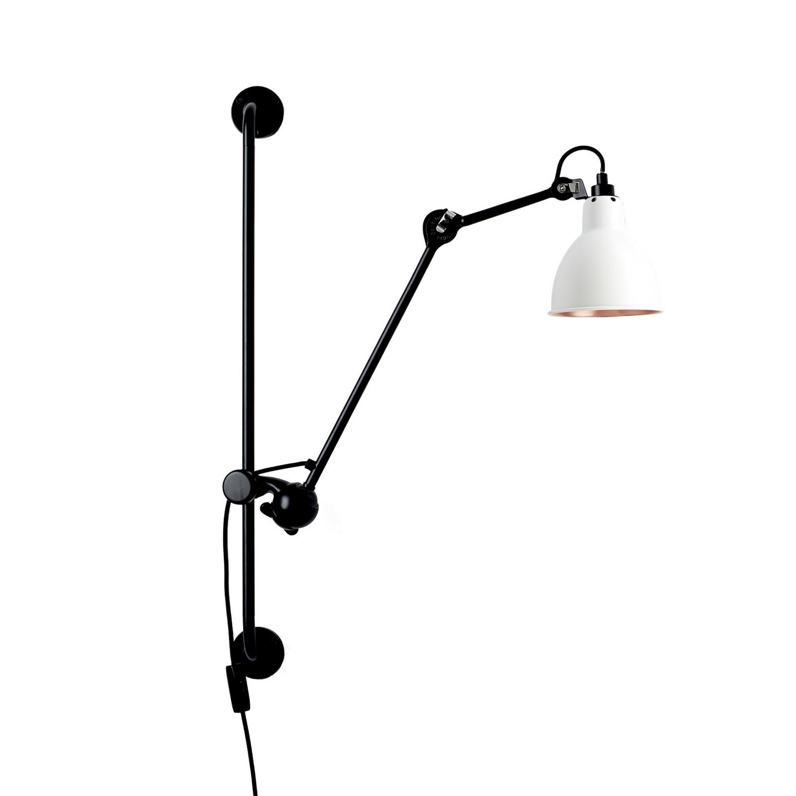 210 seinävalaisin musta/valkoinen/kupari – Lampe Gras 201 Round