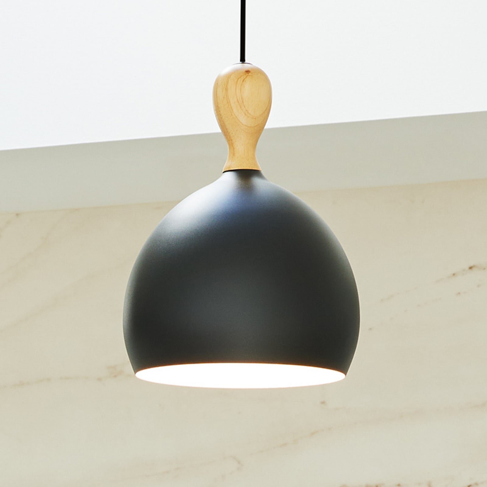 Dueodde-riippuvalo musta halkaisija 24 cm metallia E27