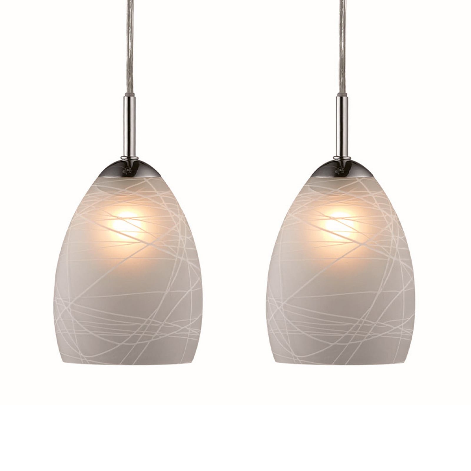 WINNER-riippuvalo himmeä lasi halkaisija 12 cm 2-lamppuinen – Halo Design