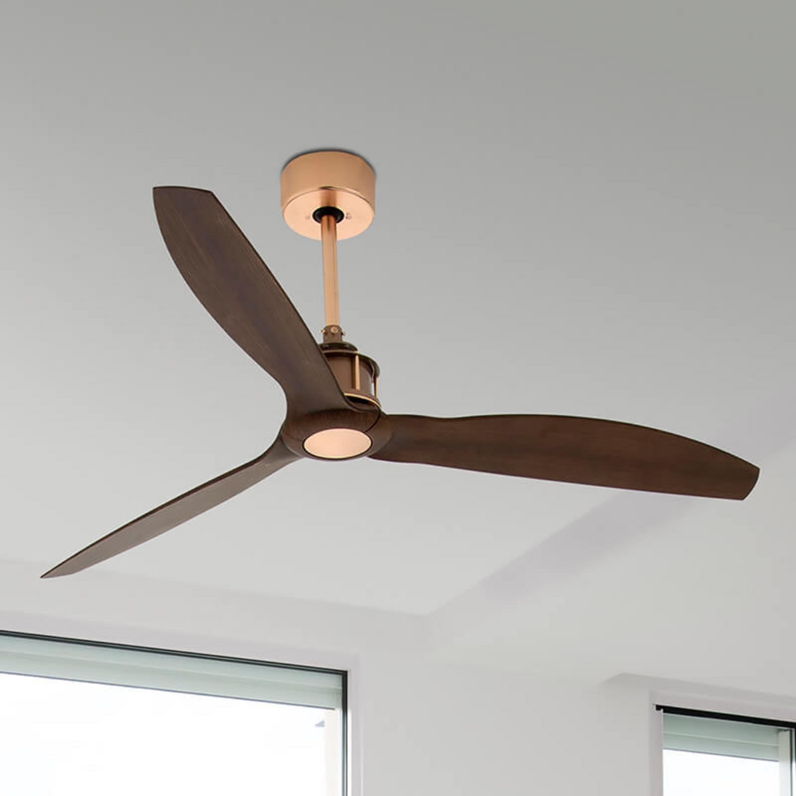 Just Fan -kattotuuletin halkaisija 128 cm kupari/pähkinäpuu FARO BARCELONA