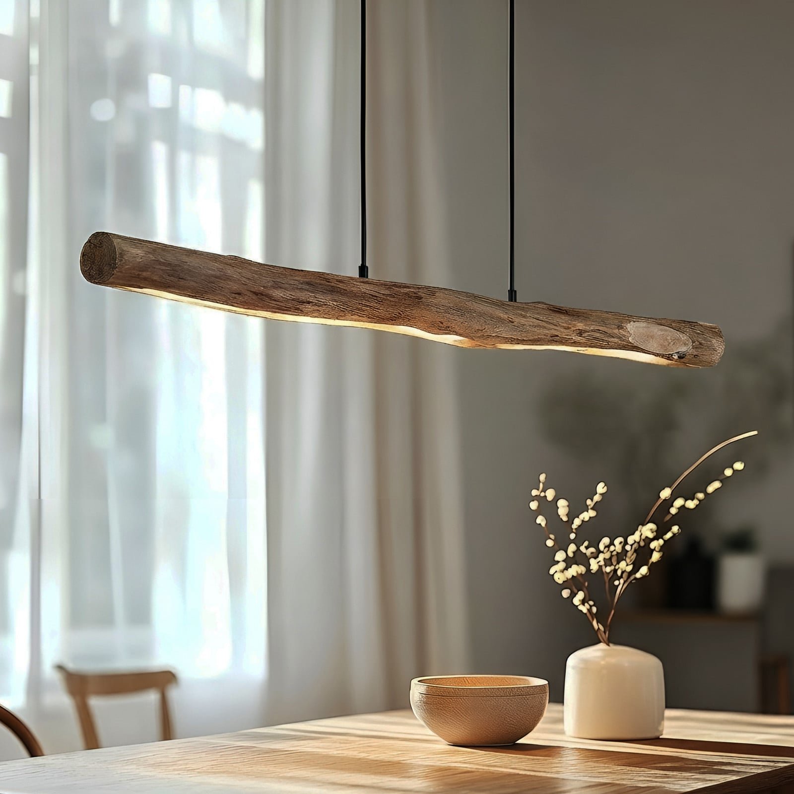 Nekala LED-riippuvalaisin Wood – Lindby
