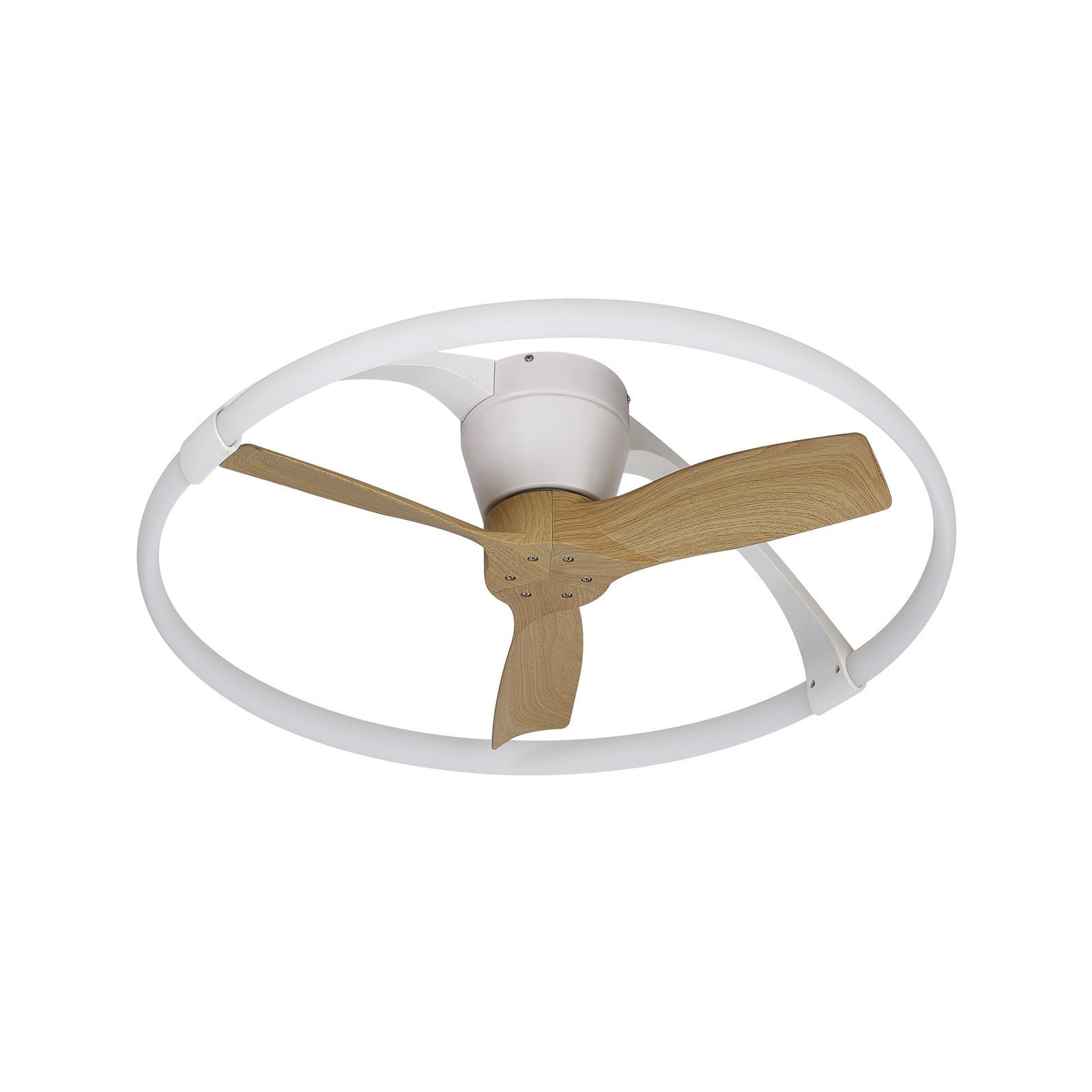 Nepal Mini LED-kattotuuletin sovellus valkoinen/pyökki – Mantra Mantra Iluminación