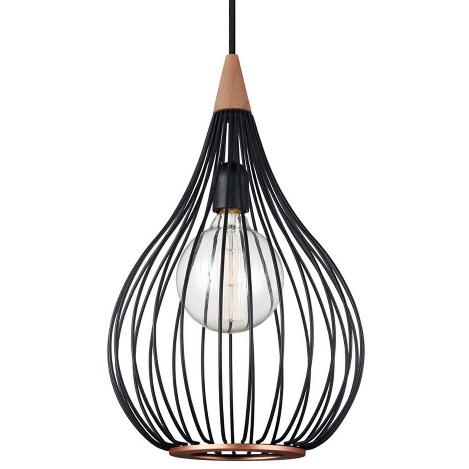 Drops Riippuvalaisin Ø30 Black/Dark Wood