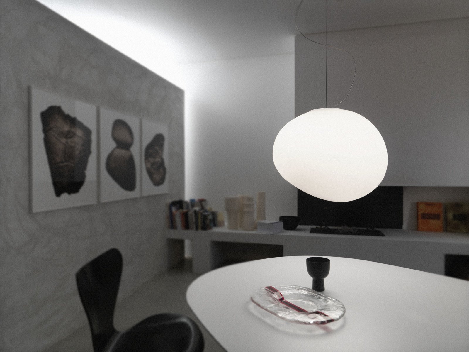 Gregg-riippuvalaisin keskikokoinen valkoinen korkeus 26 cm – Foscarini