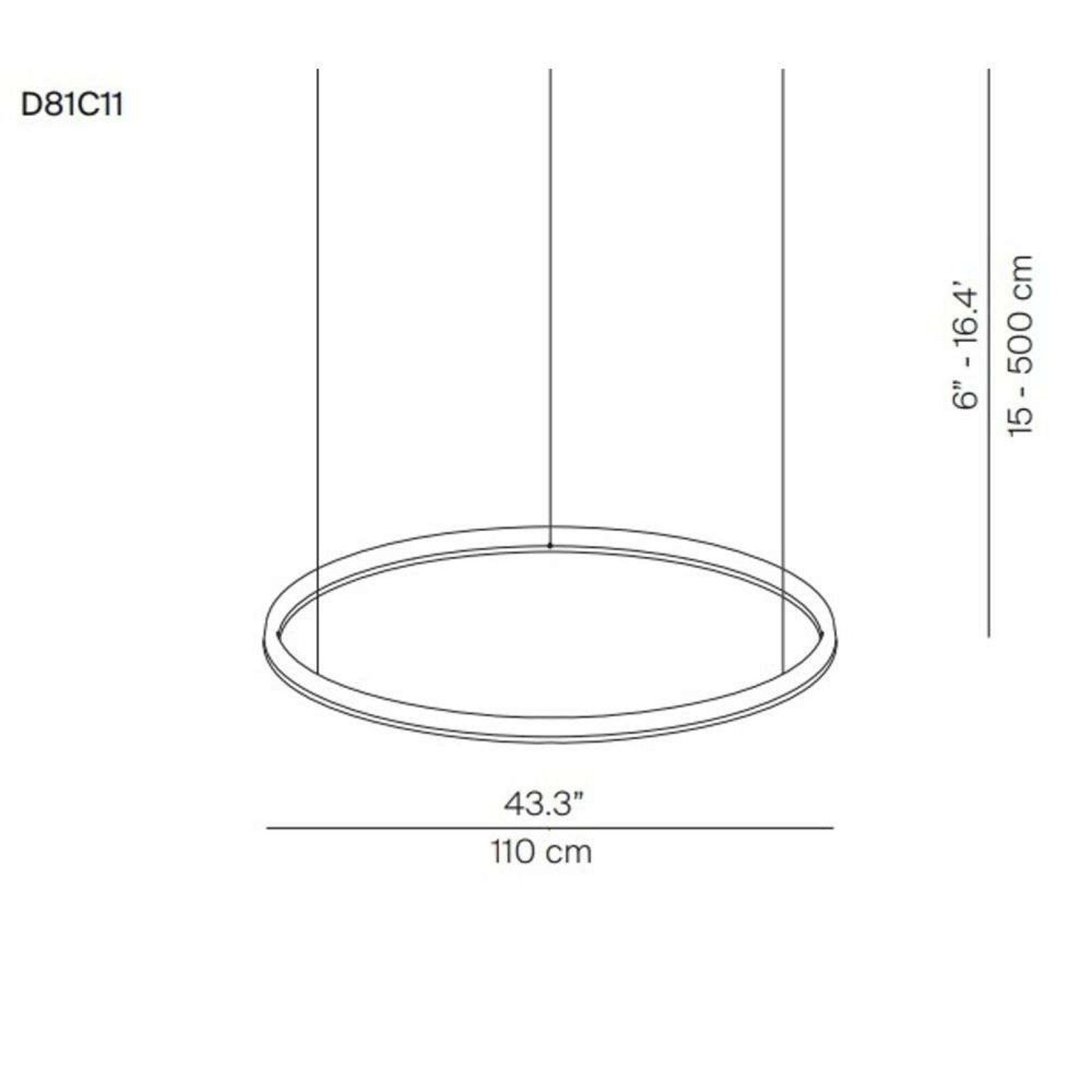 Compendium Circle LED Riippuvalaisin Ø110 Black