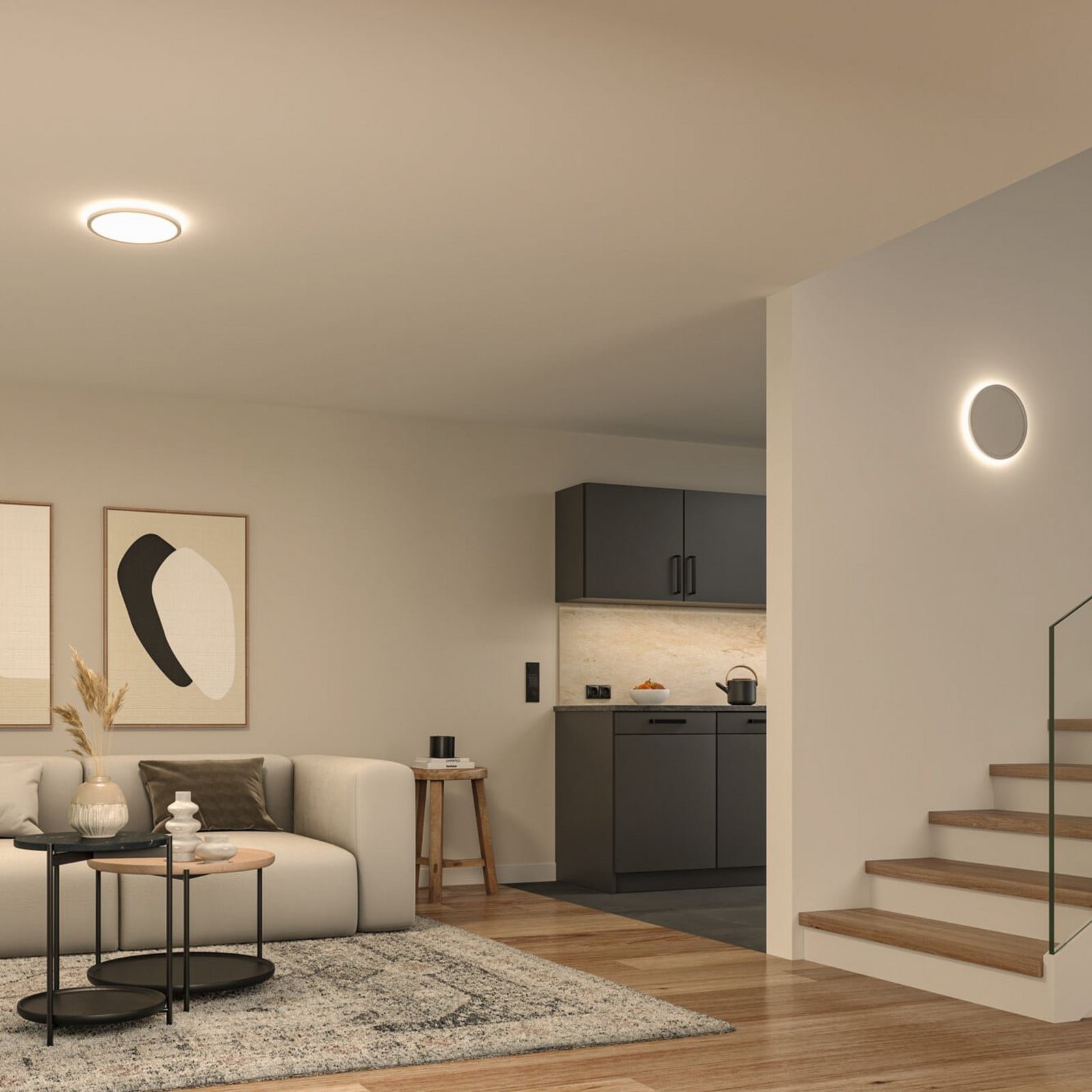 Atria Shine LED-kattovalaisin Ø29 valkoinen