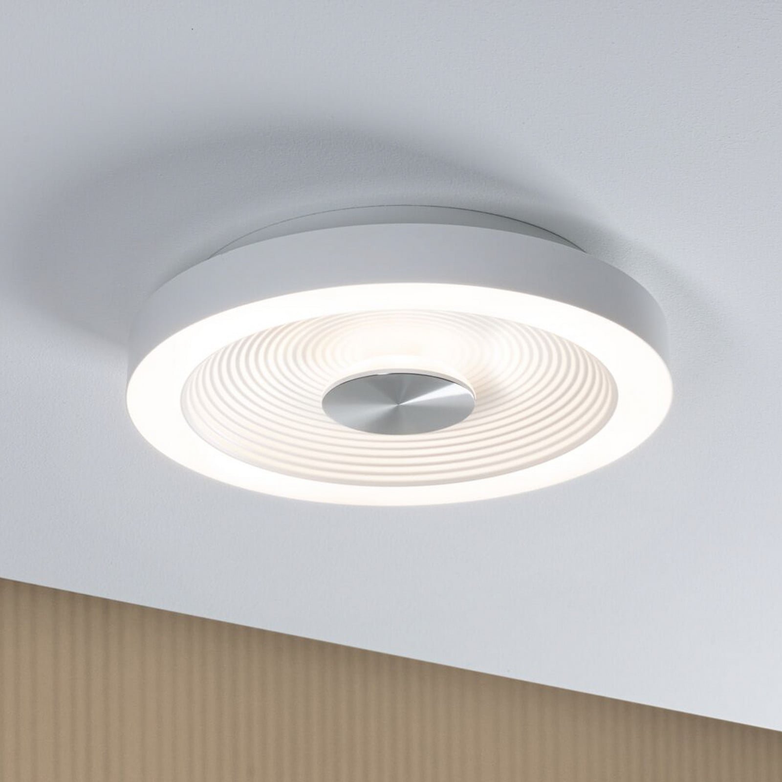 Volea LED-kattovalaisin Ø32 IP44 himmennettävä Valkoinen/hopea