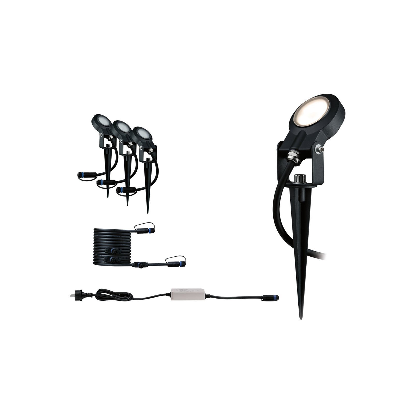 Plug & Shine 3 LED Puutarhavalaisin Sting IP67 Anthracite