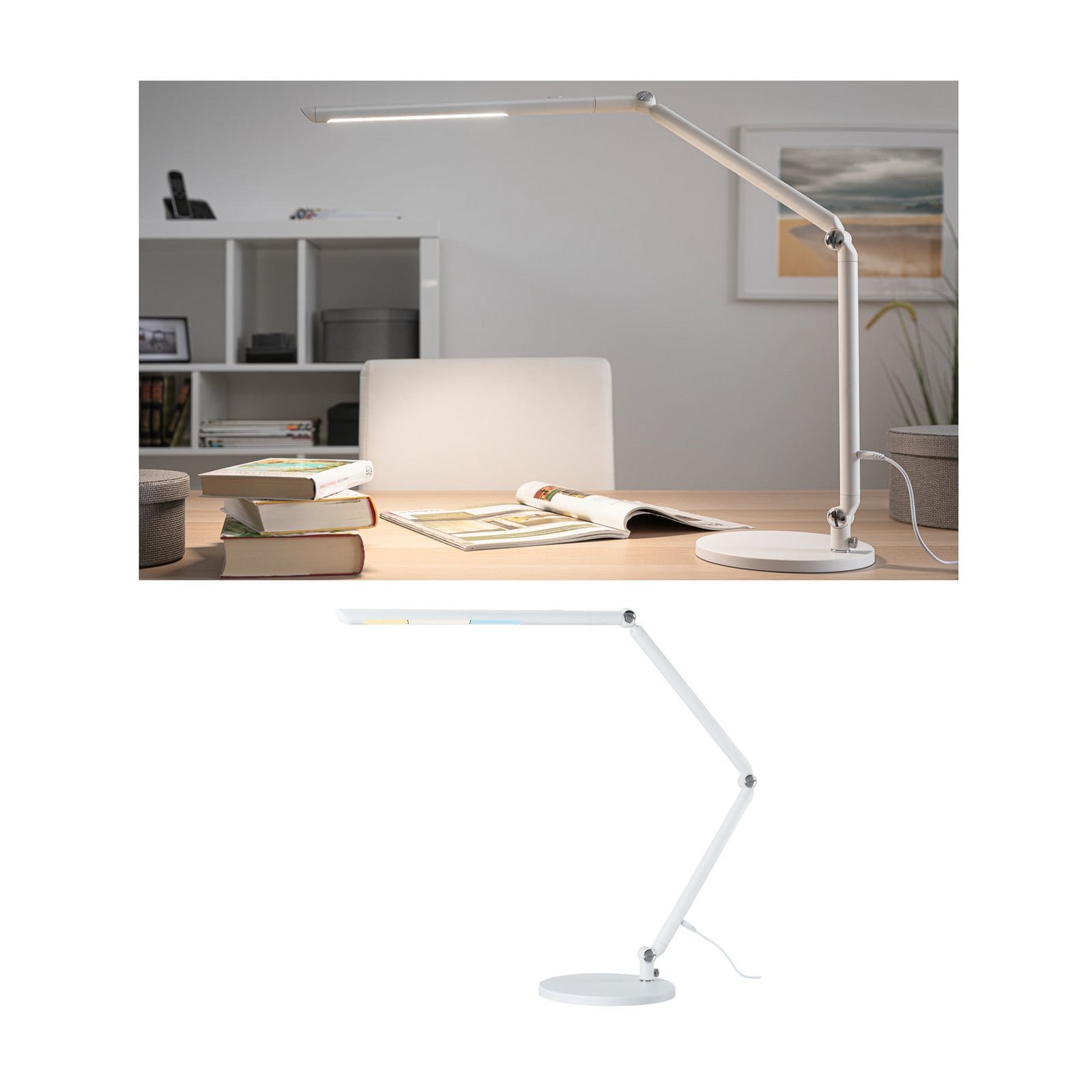 FlexBar LED-työpöytälamppu valkoinen 36 cm CCT – Paulmann