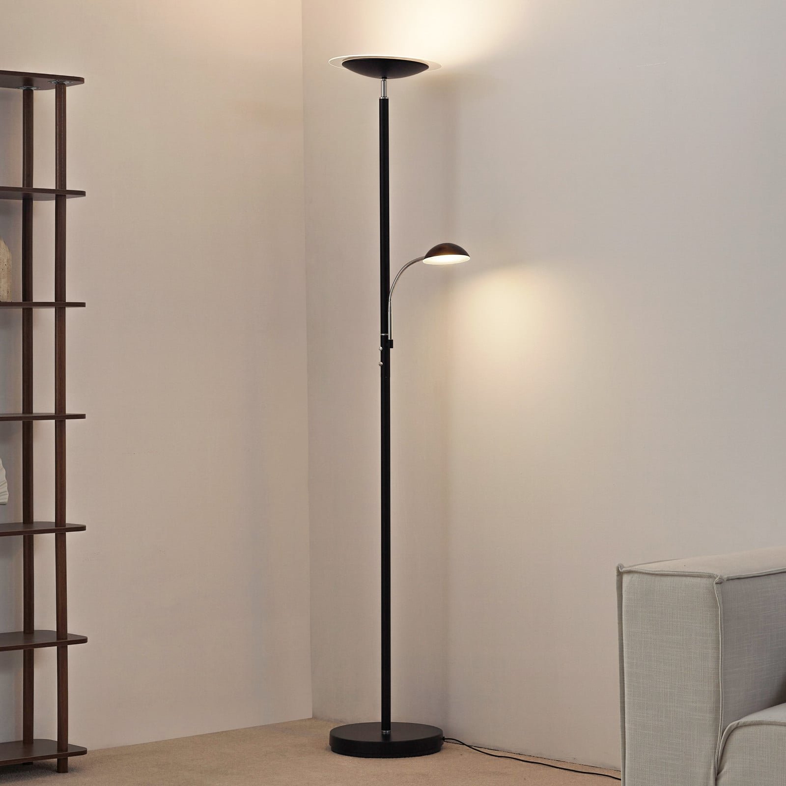 Malea LED-lattiavalaisin musta varsi