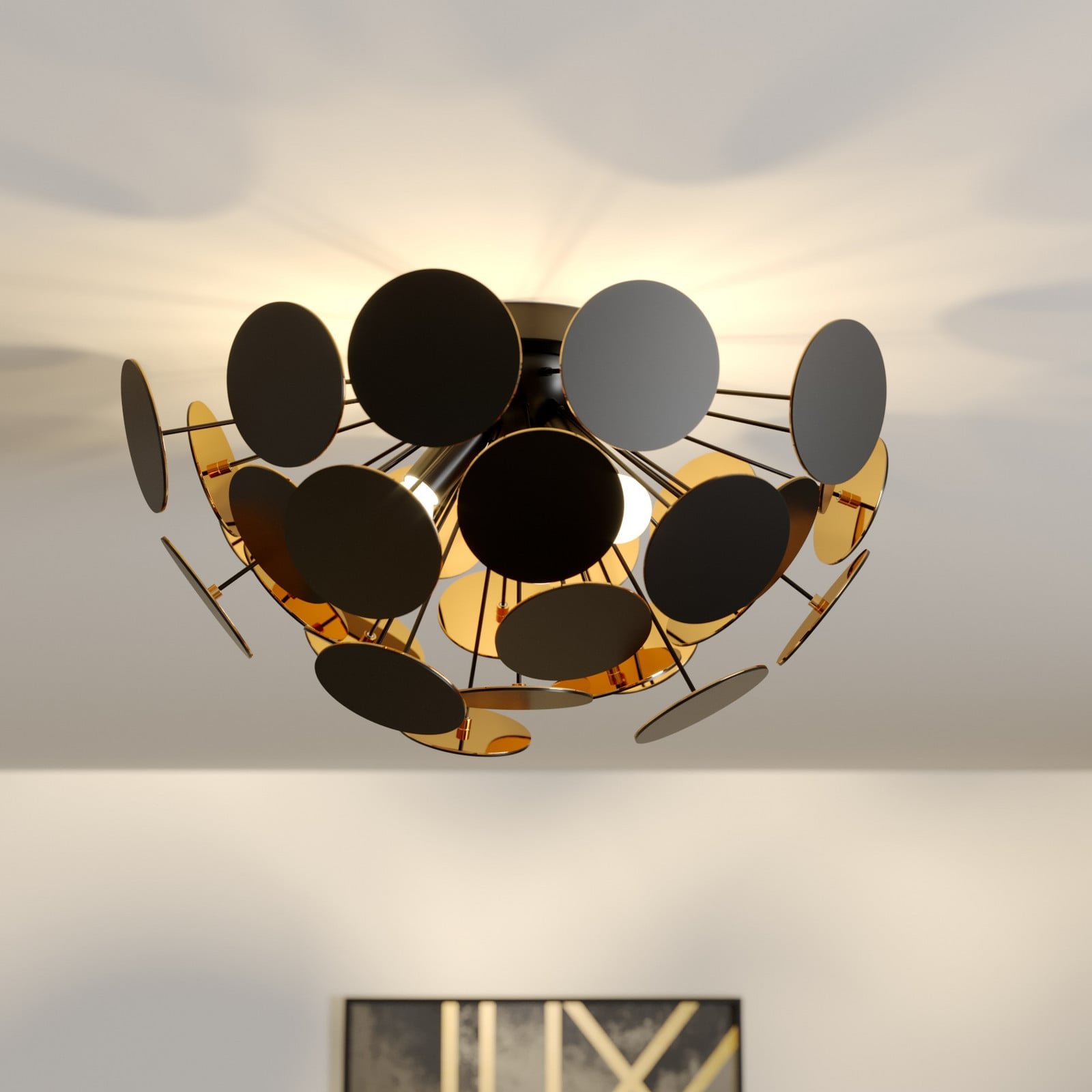 Kinan Loftlampe Black/Gold