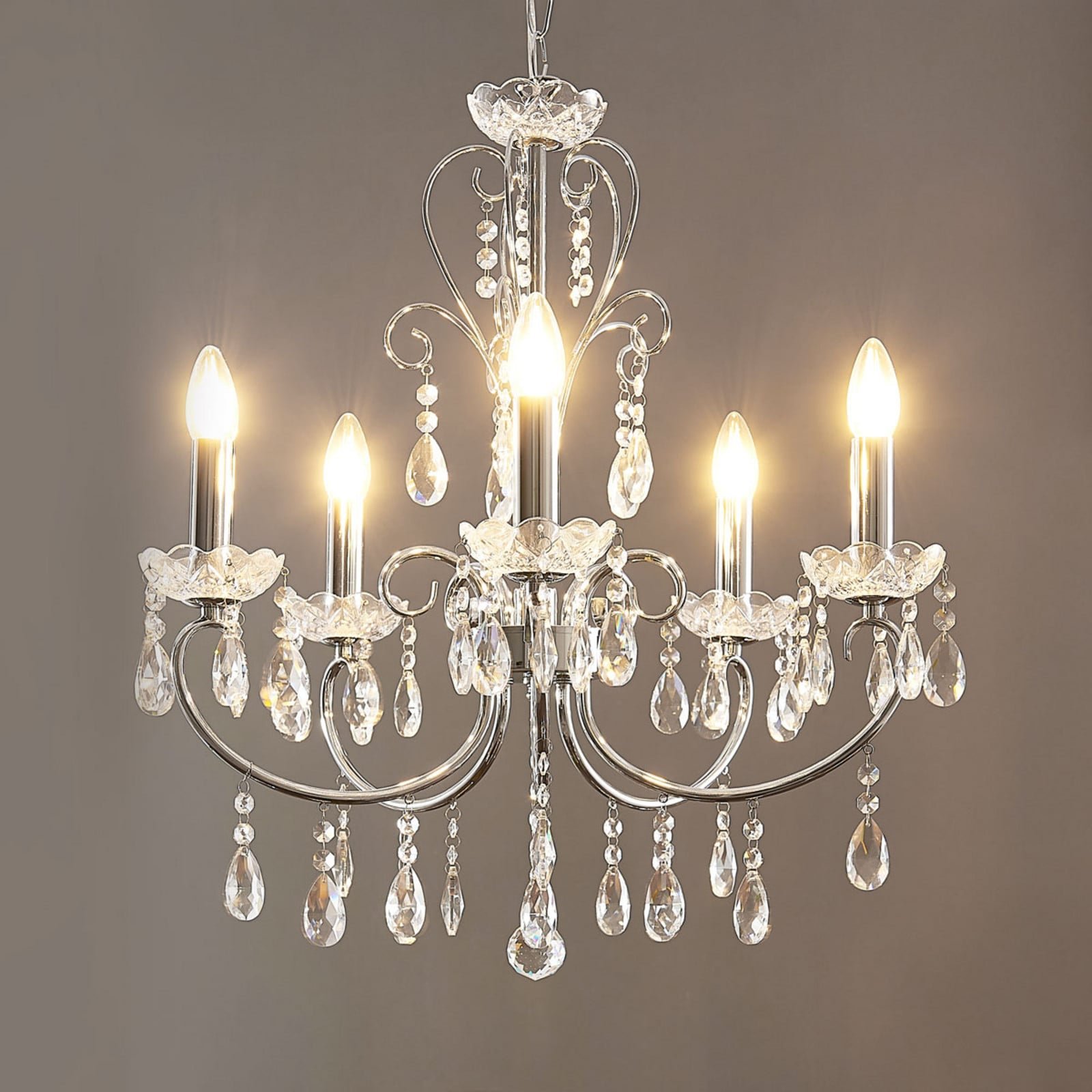 Solveig 5 Riippuvalaisin Chrome/Clear