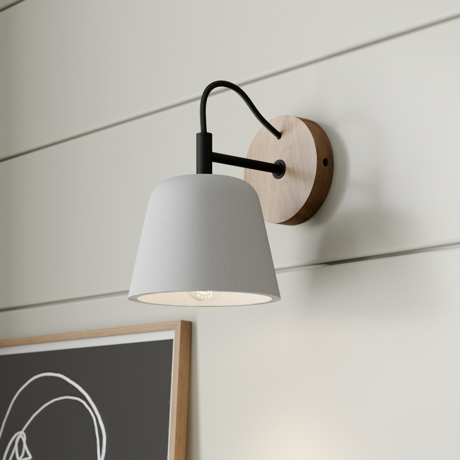 Kalinda Seinävalaisin Grey/Oak