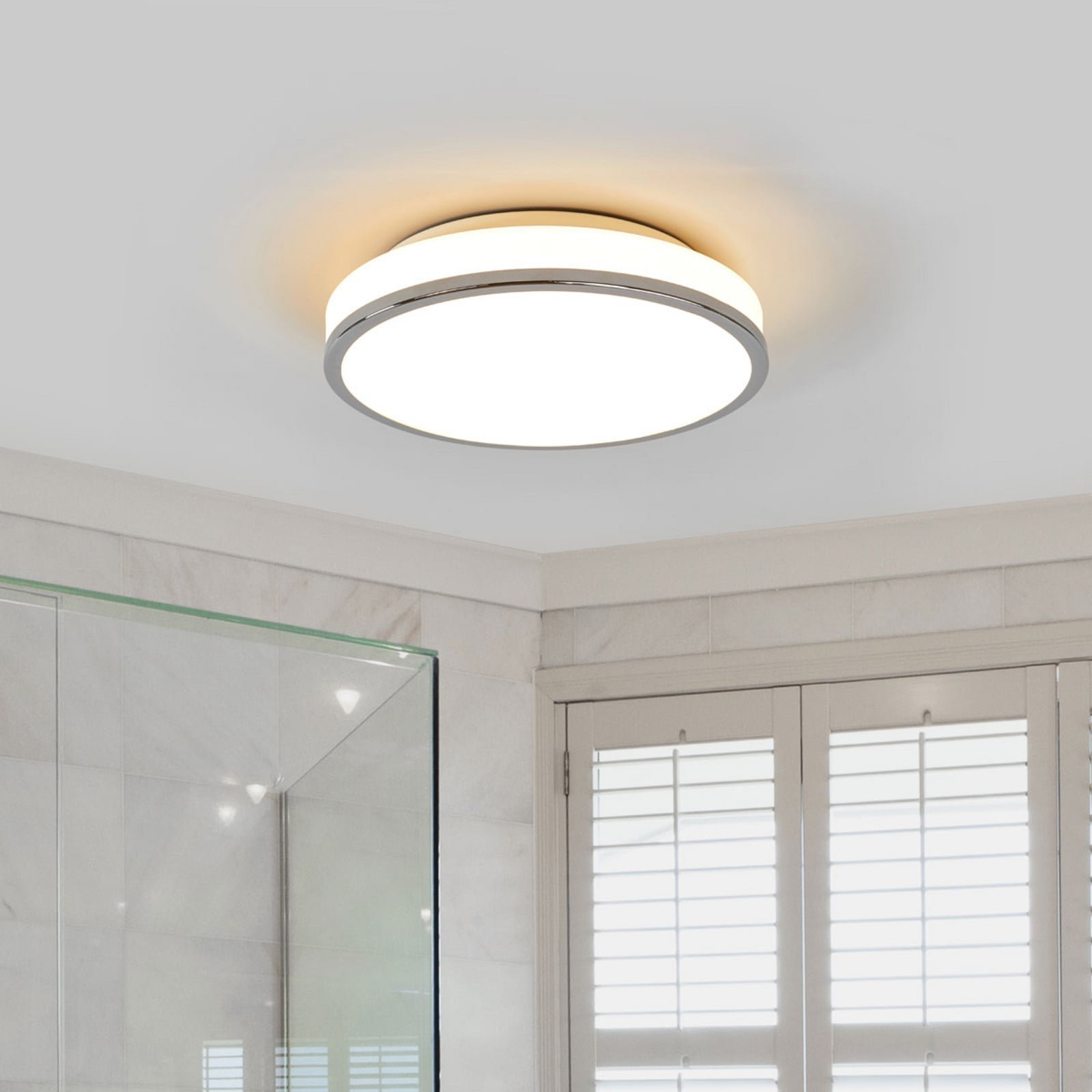 Lyss Round LED-kattovalaisin IP44 Ø28 kromi