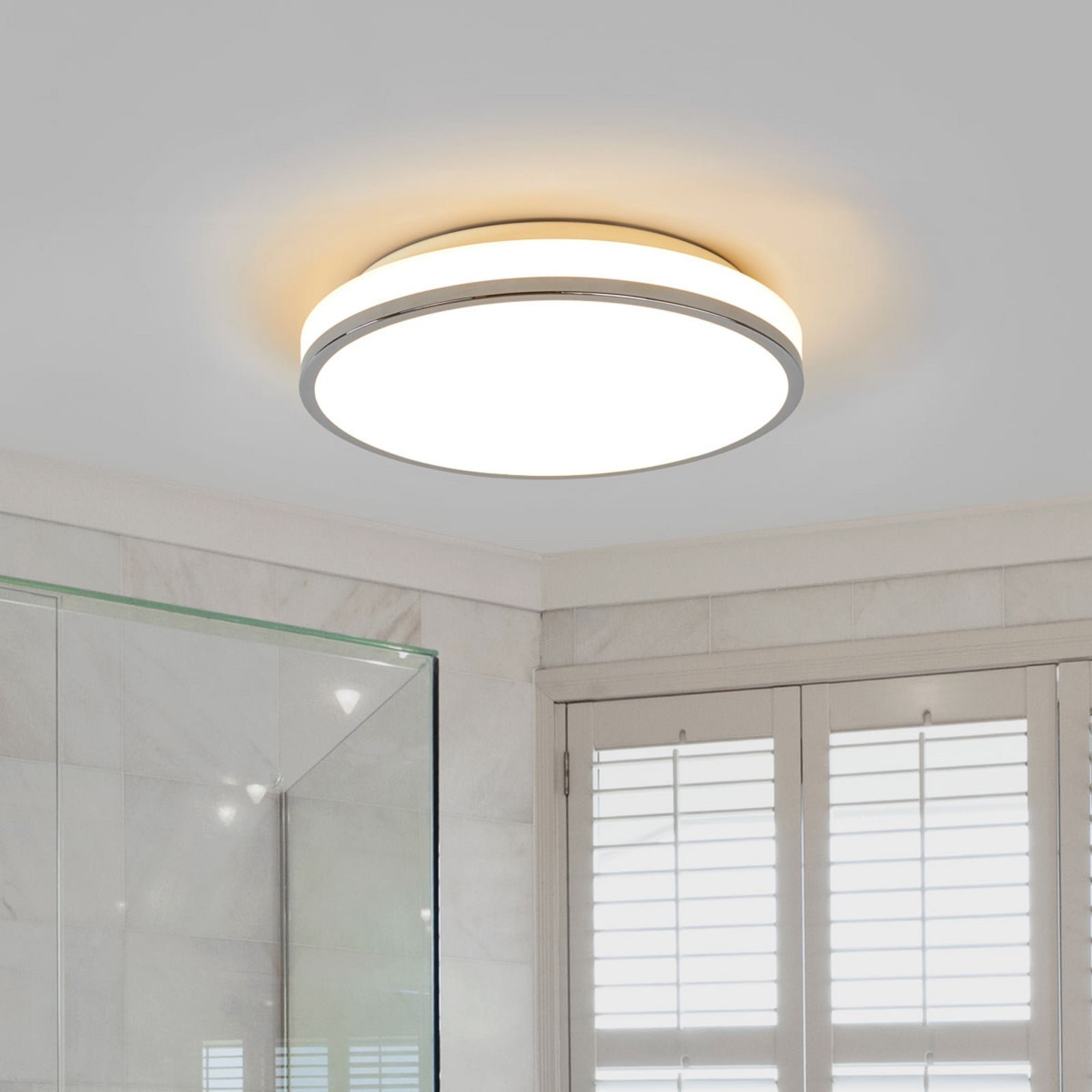 Lyss Round LED-kattovalaisin IP44 Ø34 kromi