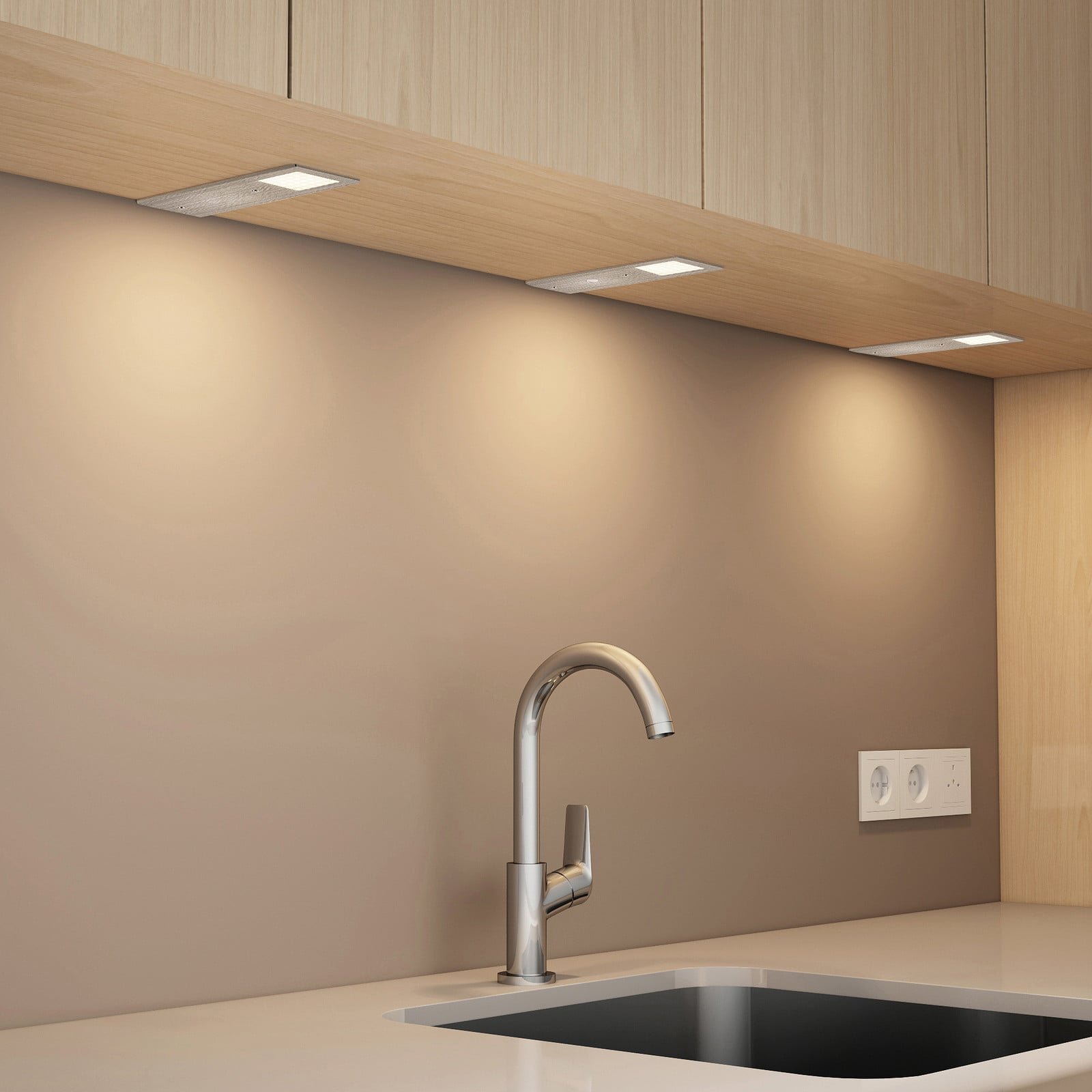 Nortra LED-kaapinalusvalaisin 3 kpl alumiiniväri