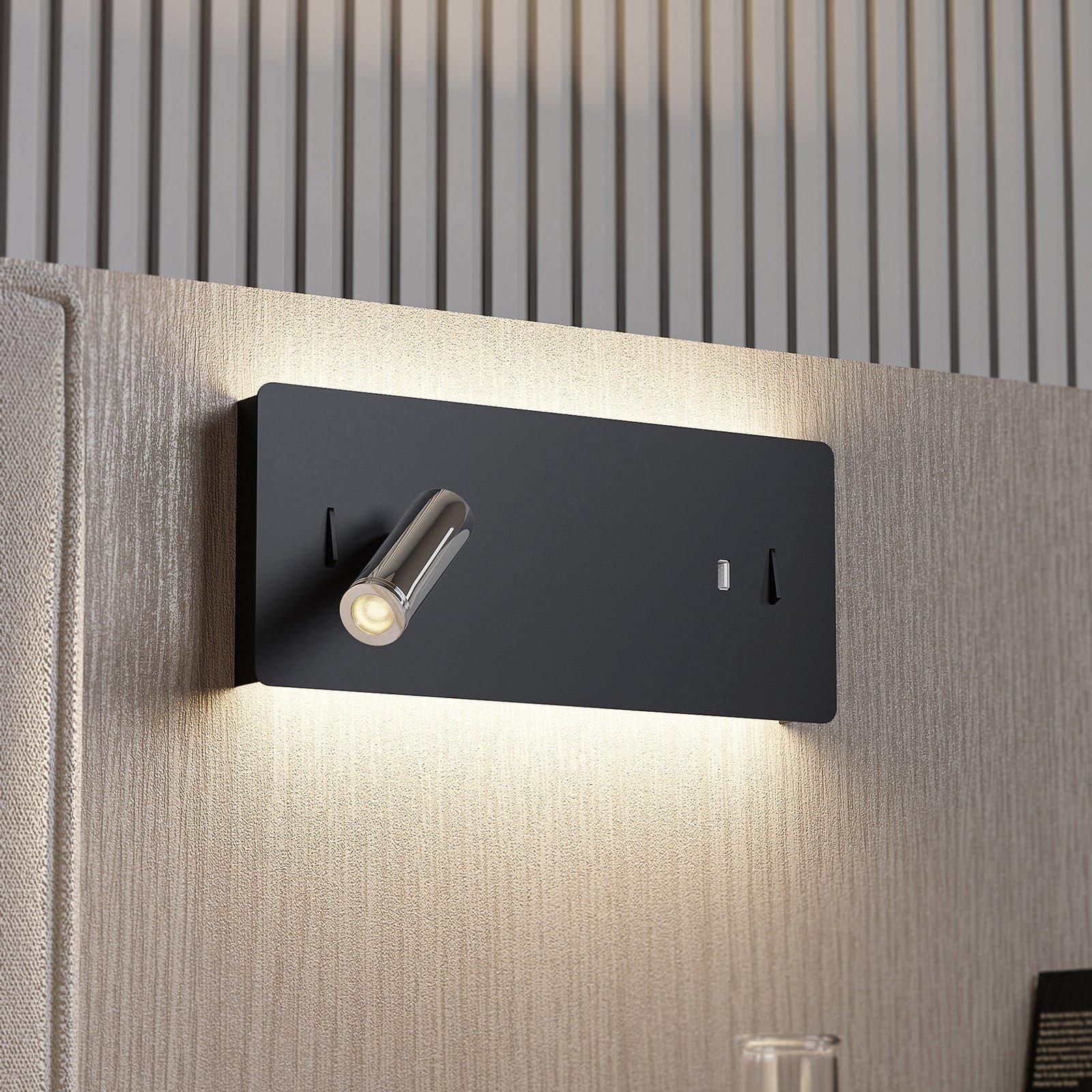 Kimo LED Square Seinävalaisin USB Black