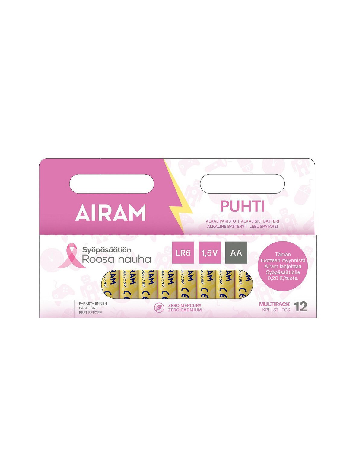 Pink green power lr6 aa -alkaliparistopakkaus 12 kpl