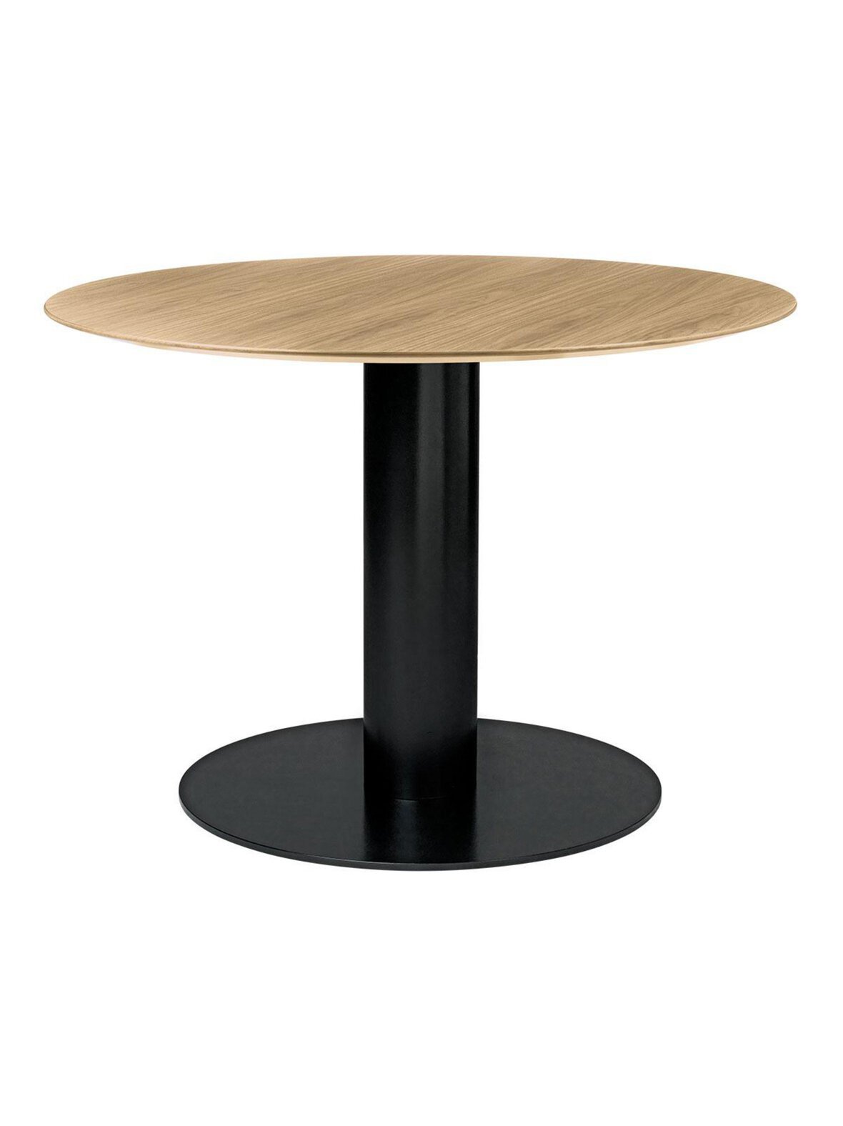 2.0-ruokapöytä tammi/musta ⌀ 110 cm