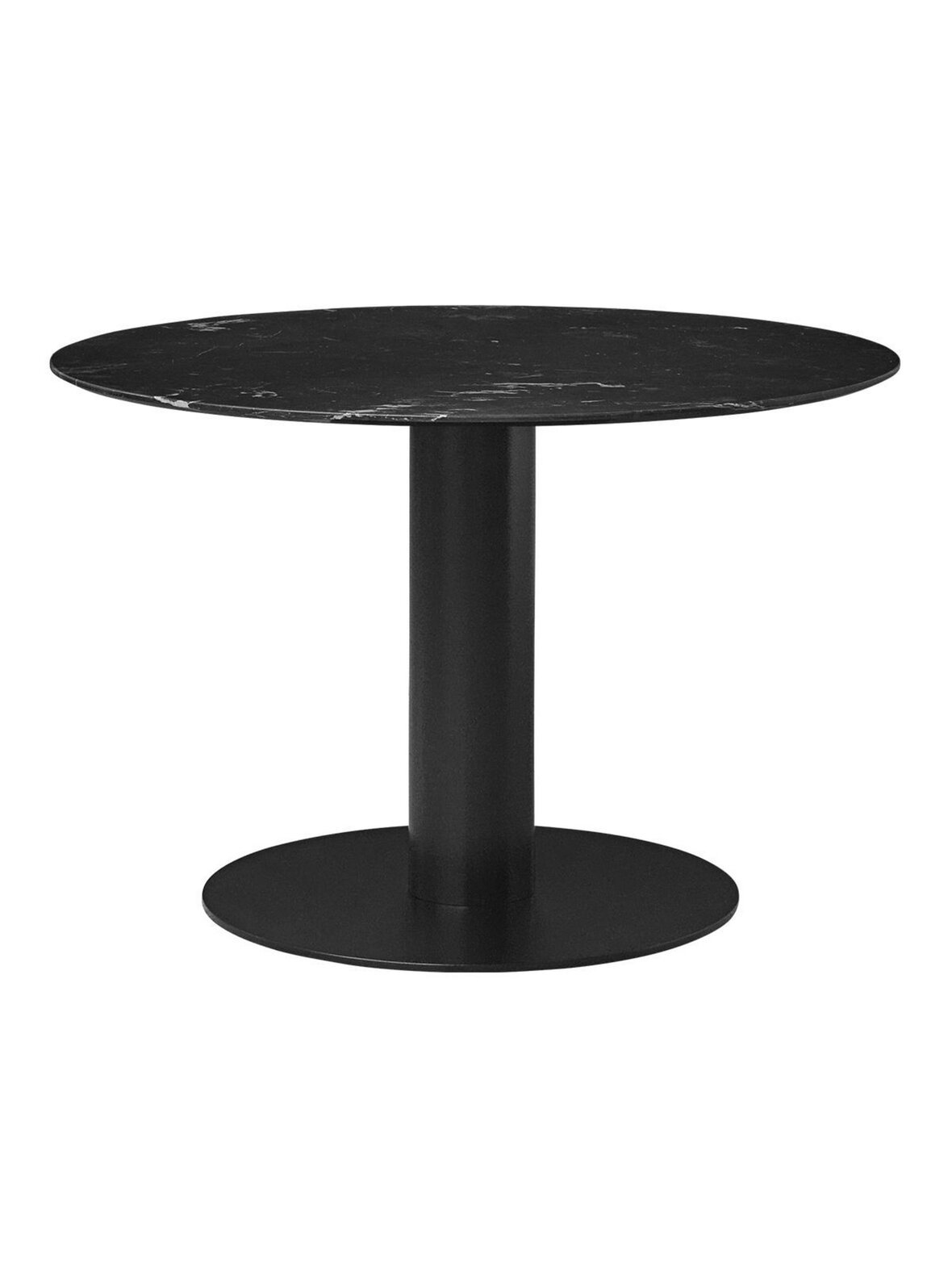2.0-ruokapöytä musta marmori / musta ⌀ 110 cm