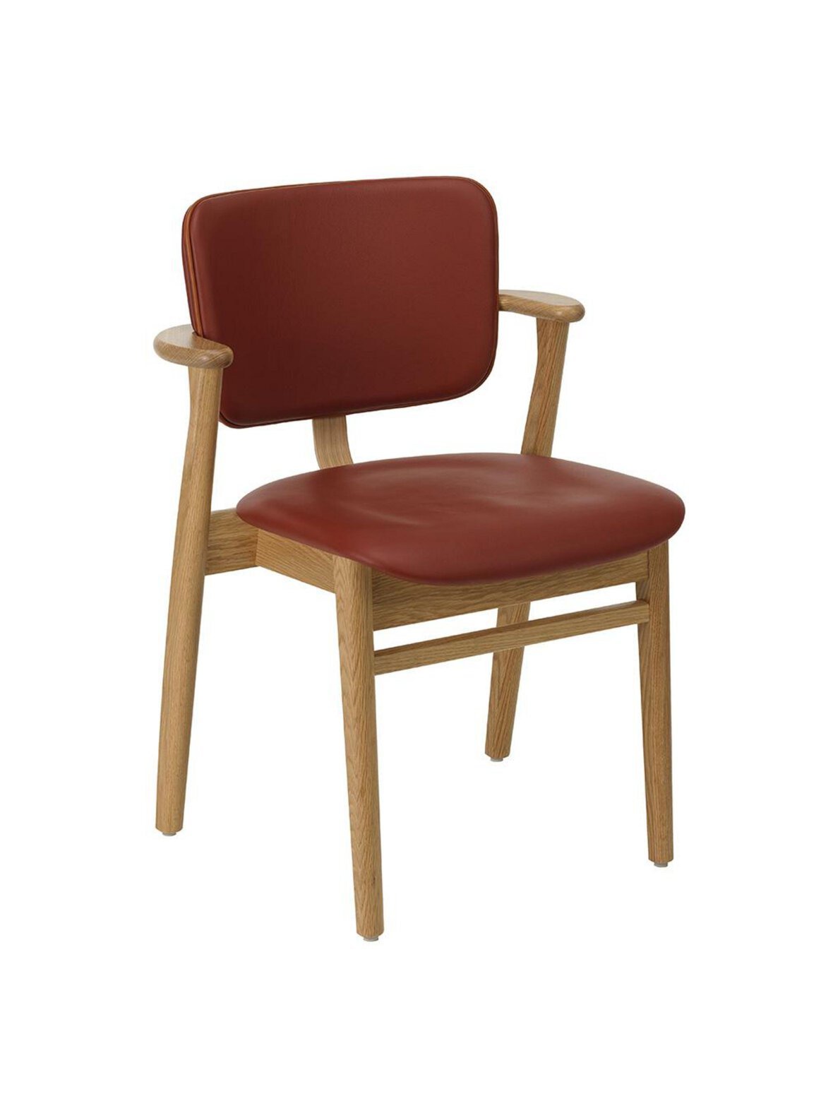 Domus-tuoli istuin- ja selkänojaverhoiltu spectrum-nahka terracotta / lakattu tammi