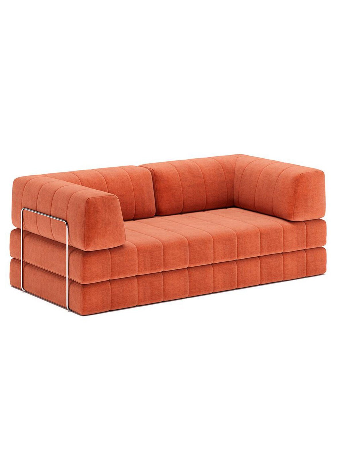Cozypad-vuodesohva esina-kangas 412 rust orange l 208 cm / käsinojilla