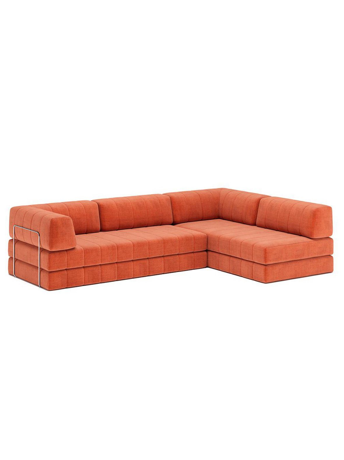 Cozypad-vuodesohva esina-kangas 412 rust orange 312 x 208 cm / käsinojilla