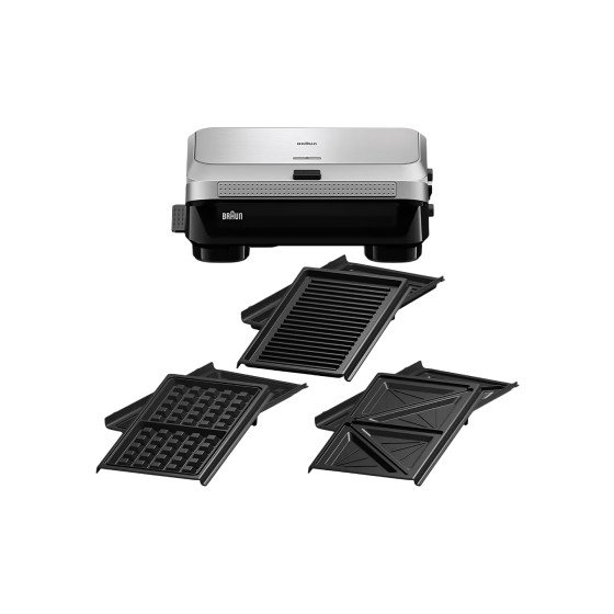 BRAUN SnackMaker 5 SM5038 Sandwich and Waffle Maker – st.steel/black