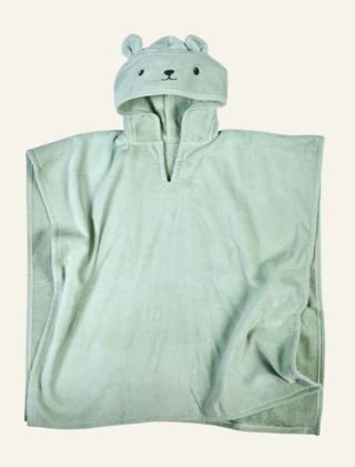 Bear poncho vaaleanvihreä