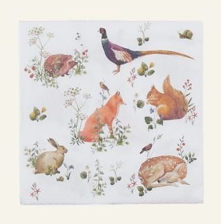 Wild animals paperiservetit moniväri