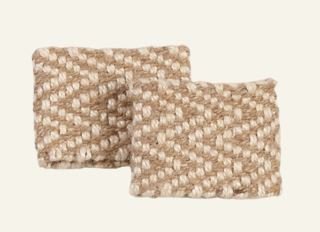 Jute zigzag servettirenkaat, 2 kpl luonnonväri