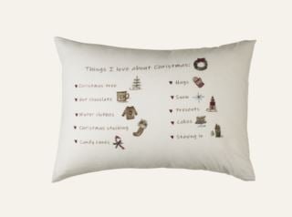 Christmas List tyynyliina flanellia moniväri/vihreä