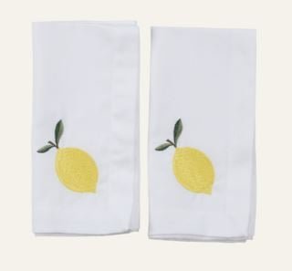 Lemon kangaslautasliina, 2 kpl valkoinen