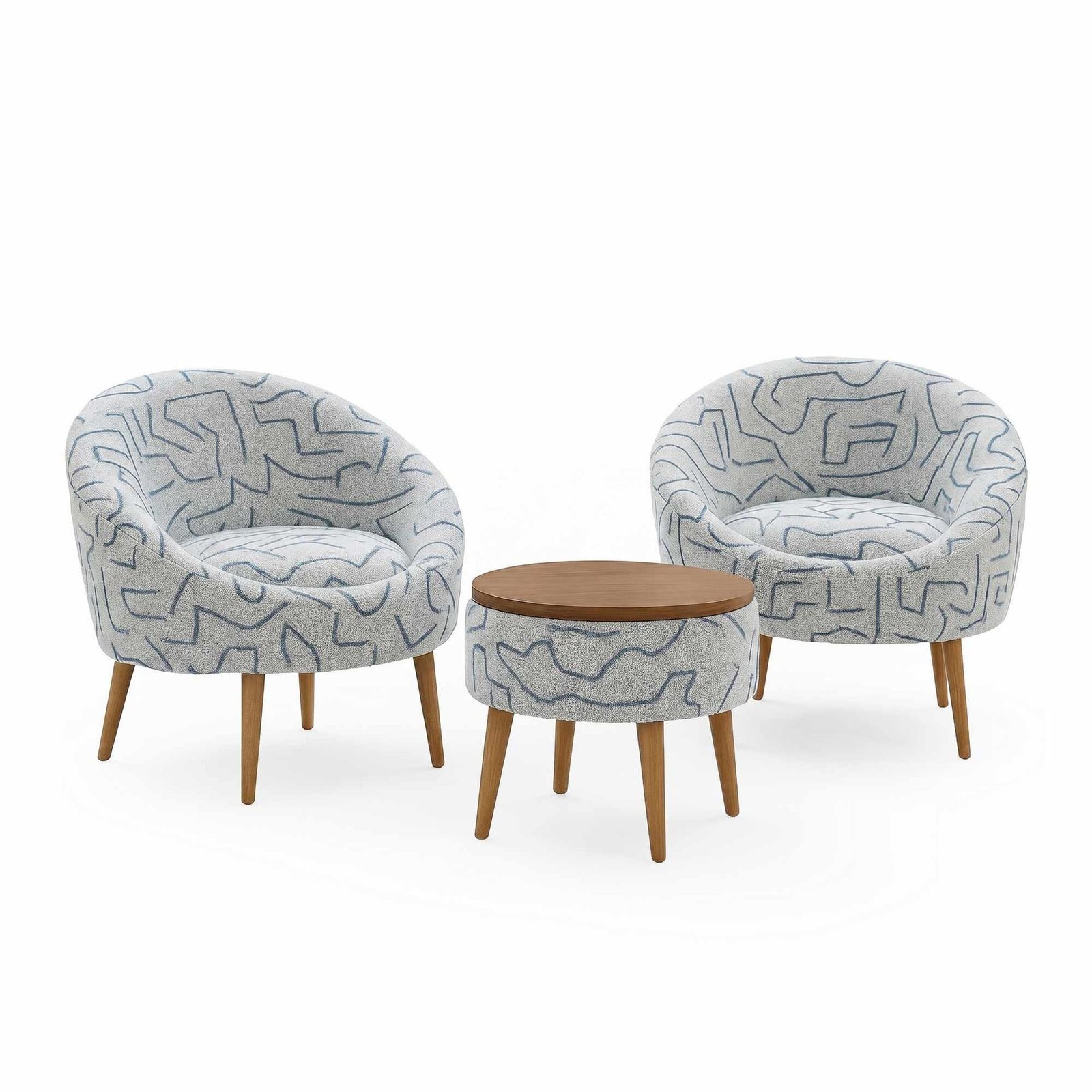 Lepotuoli- ja sohvapöytäsarja (3 osaa) Atelier Del Sofa Lida Weave (75 x 100 x 42 cm)