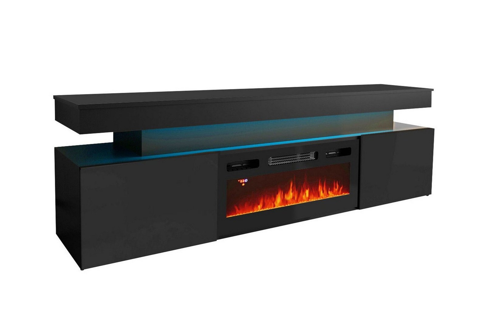 TV-taso Glenndale säilytystilalla + LED-kiuas + Valaistus 190 cm