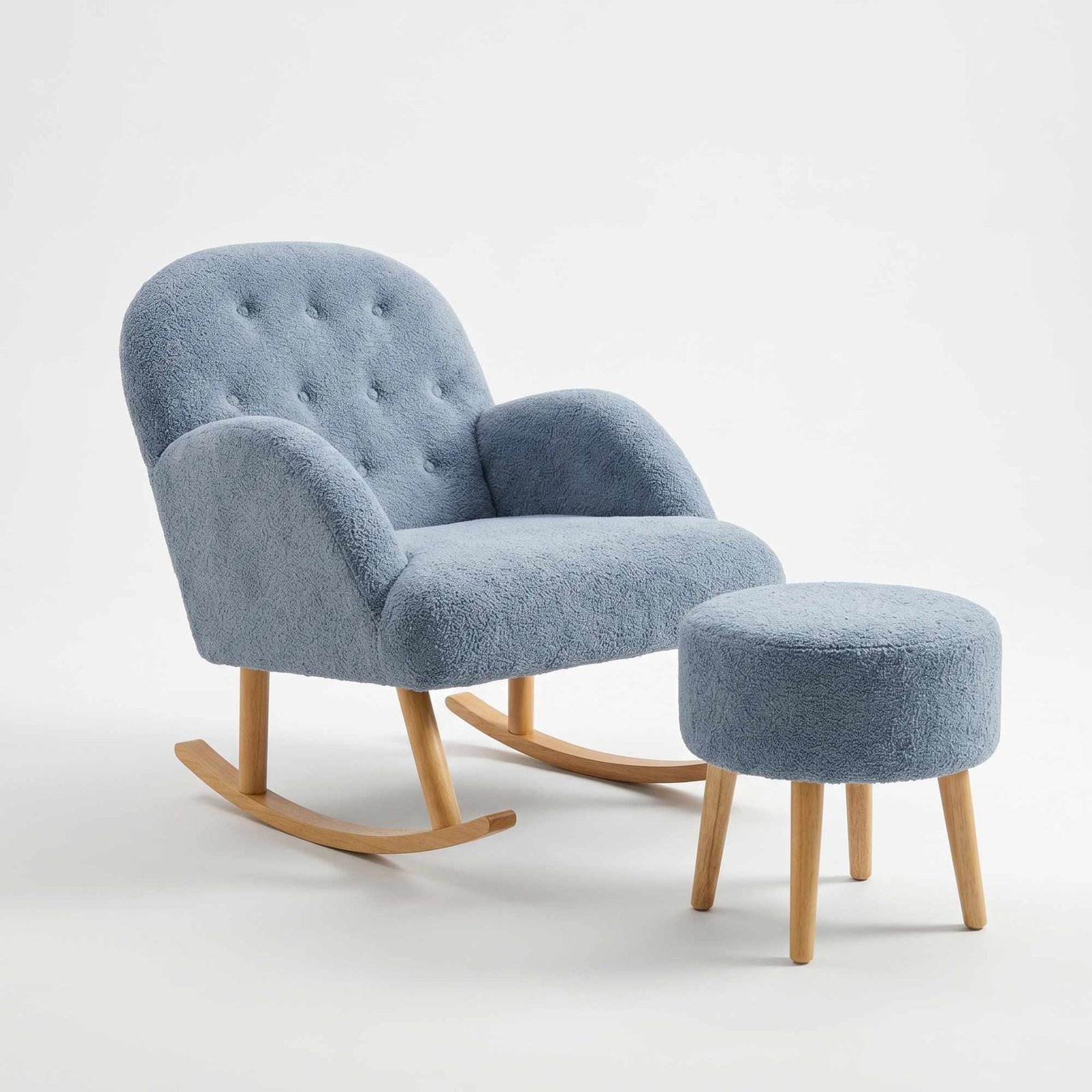 Korvatuoli- ja rahi-setti (2 osaa) Atelier Del Sofa Dugmeli (80 x 85 x 65 cm) Harmaa -