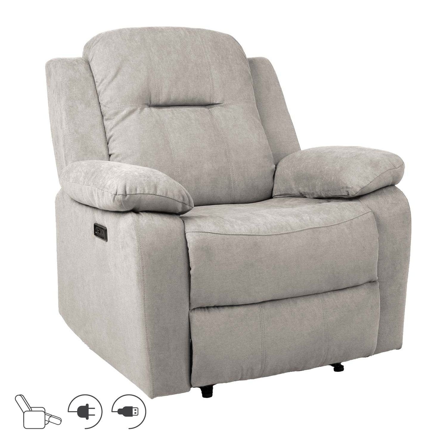 Recliner-nojatuoli Ylmark sähköisellä mekanismilla - Harmaa