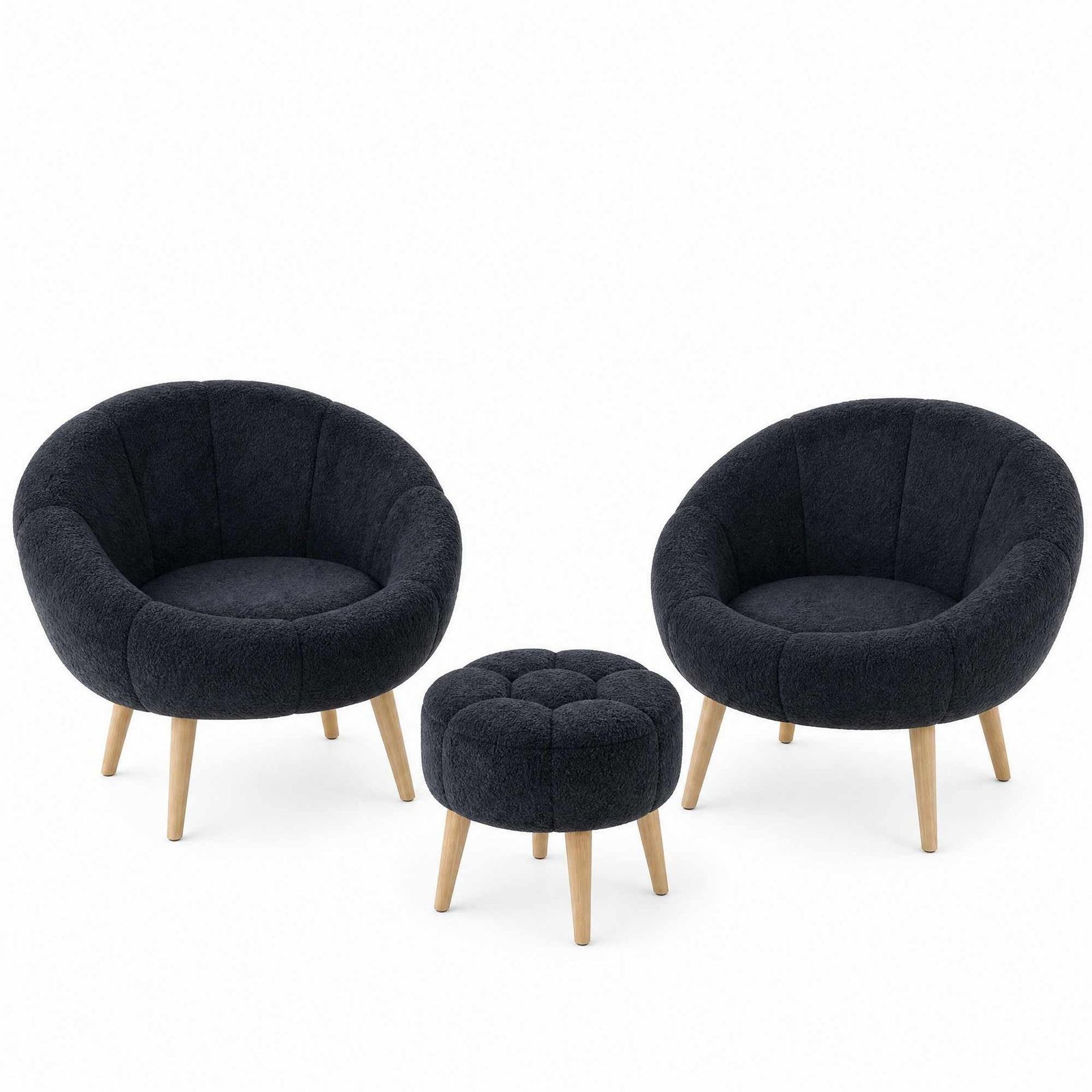 Lepotuoli- ja rahisetti (3 osaa) Atelier Del Sofa Lida Wellsoft (75 x 100 x 42 cm)